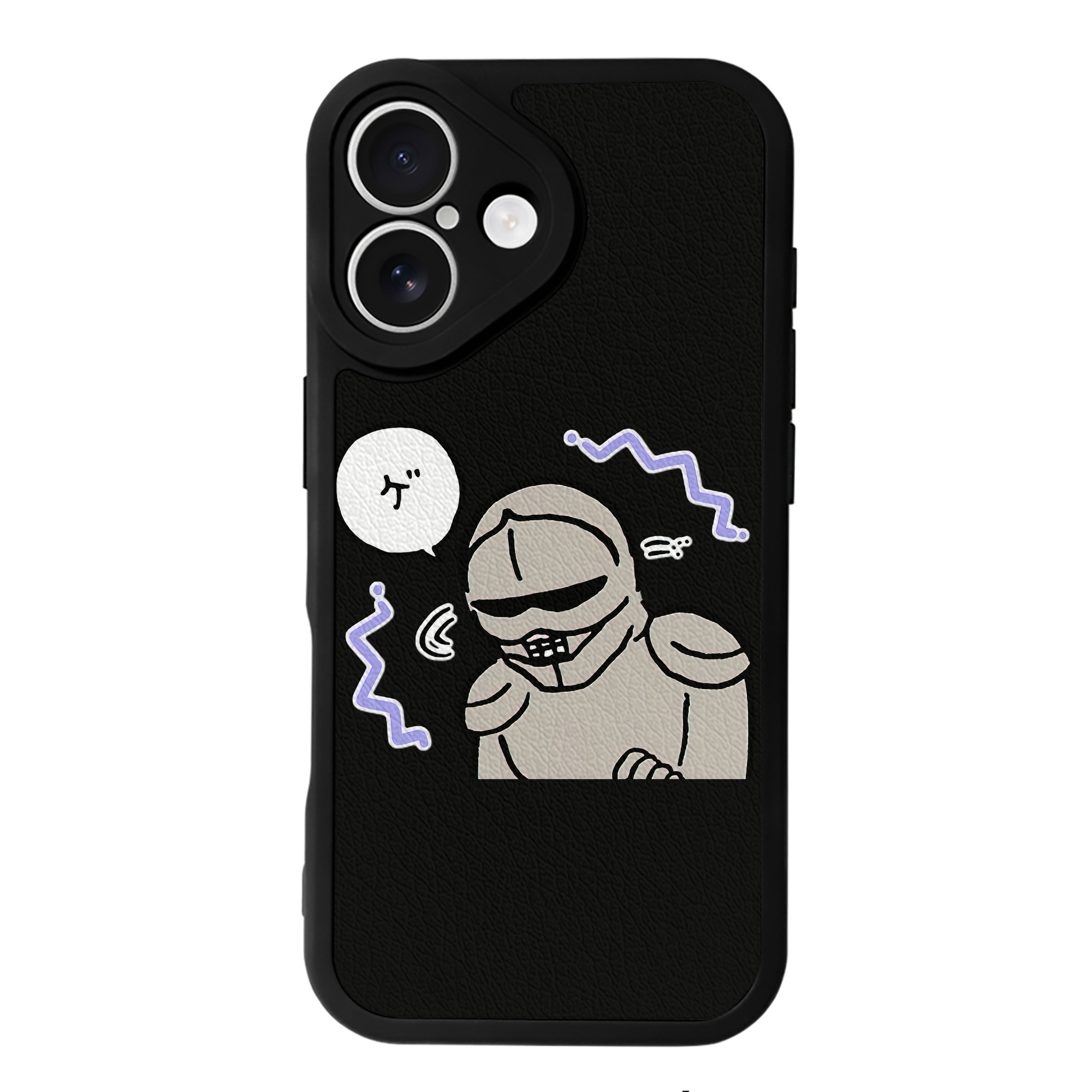 （画像用） ちいかわ 労働の鎧さん Chii-kawa Mr. Armor of Labor 【iPhone 16シリーズ対応】シリコンスマホケース（レザー調） 材質：シリコン
